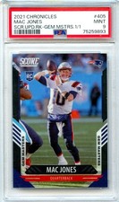 MAC JONES RC 2021 PANINI CHRONICLES SCORE GEM MASTERS ROOKIE SP 1/1 PSA 9 MINT