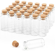 30PCS 10Ml Glass Bottles Transparent Mini Glass Vials Empty Sample Container Jar