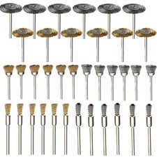 36Pcs Brass Steel Wire Brush Polishing Wheels Full kit for Rotary Tools