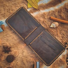 Handmade Leather Wallet for Men   Slim Brown ...
