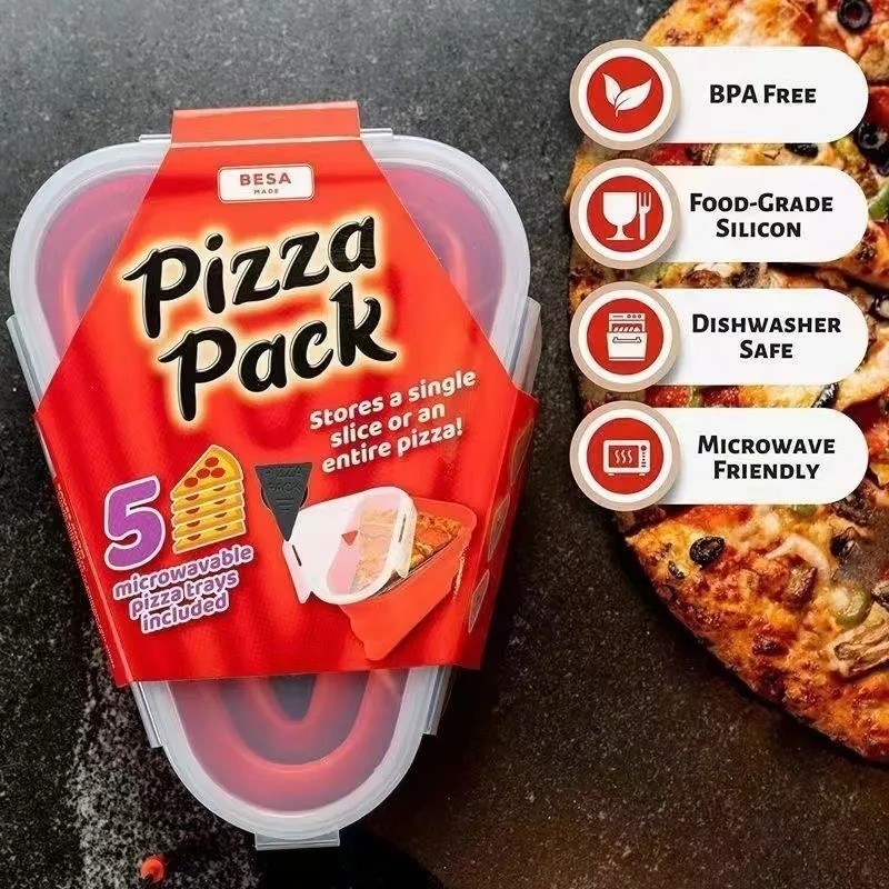 Pizza Pack Storage Container Reusable Foldable Portable Microwavable!