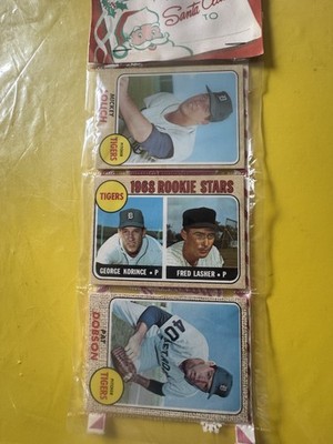 1968 TOPPS BB Holiday 12 Card Rack DETROIT TIGERS MICKEY LOLICH PAT DOBSON EX+