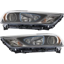 Driver and Passenger Side Headlights For Hyundai Ioniq 2017-2019 Halogen w Bulbs