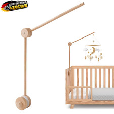 Baby Mobile Halterung Holz 360&deg; drehbar f&uuml;r Bett Wickeltisch Kinderzimmer
