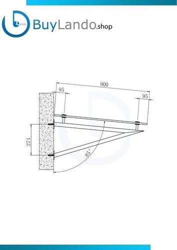 Glaswerk Westfalen - (V) Pensilina in vetro trasparente 180x90 cm con supporto n - Afbeelding 4 van 4