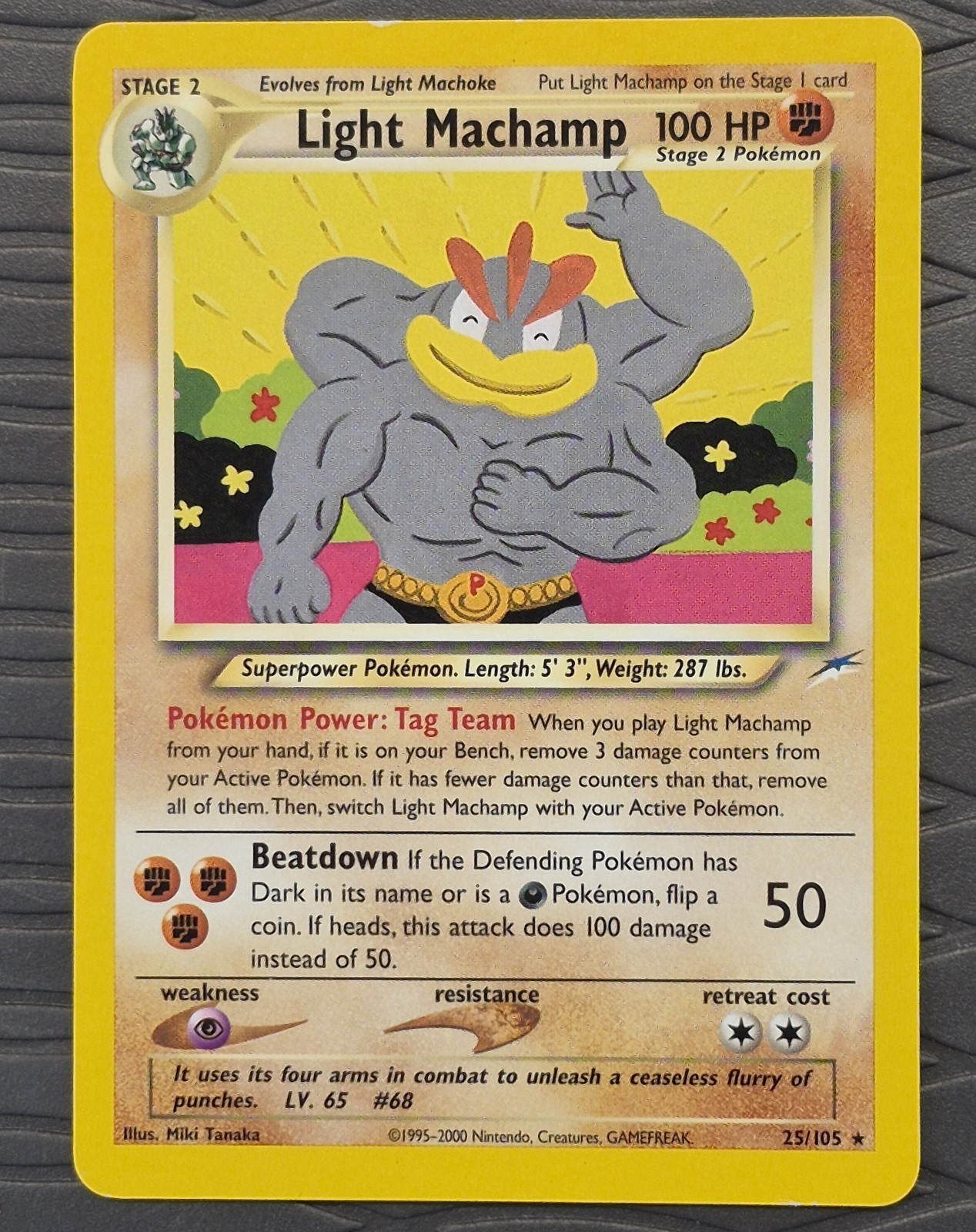 Light Machamp 25/105 Neo Destiny Pokemon Card MP
