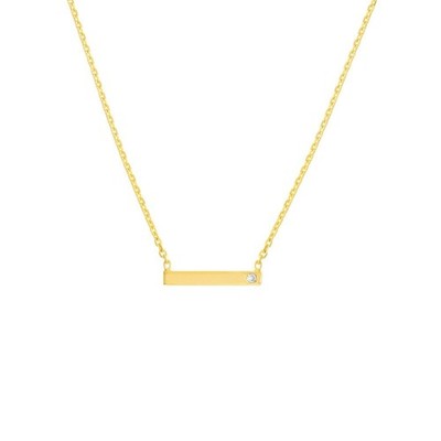 0,5pt Diamant Klammer verstellbar Halskette echt 14K Gelbgold
