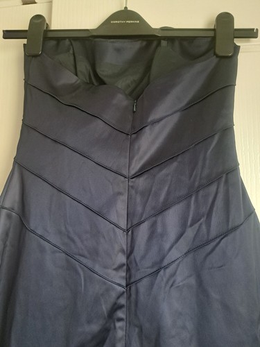 Ladies Coast Navy Blue Strapless Summer Dress Size 10 - Picture 3 of 8