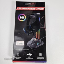 New GamePro LED Headphone Stand 10" RGB Gaming Headset Holder USB Powered Video
