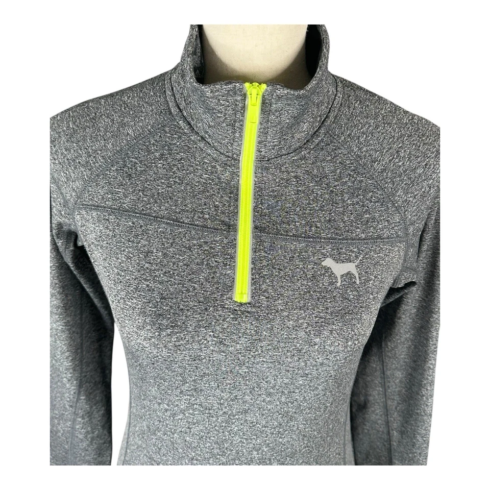 JERSEY ROSA de Victoria Secret 1/4 Cremallera Gris Con Agujeros para el Pulgar Talla XS Foto 2 de 4