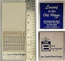 Vintage 4" XL Matchbook Unused The Box Boutique Great Neck New York Upscale Shop