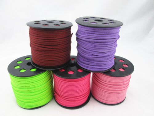 Nice Faux Suede Flat Leather Cord Lace - String 3mm (U Choose Color & Size) - Picture 1 of 7