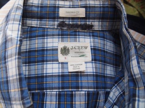 J.Crew Mens Shirt S Blue White Scotch Plaid Long Sleeve Button Tailored Fit - Picture 5 of 5
