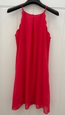 I.N. San Francisco Red Mini Dress High Neck Sleeveless Scalloped Edges Small