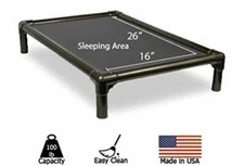 Kuranda Indoor Dog Crate Bed - Walnut Frame - Cordura Fabric - Grey