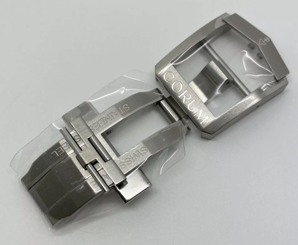 Cierre de despliegue de acero inoxidable Corum para reloj de pulsera Admiral Cup para hombre 18 mm OEM Foto 3 de 4