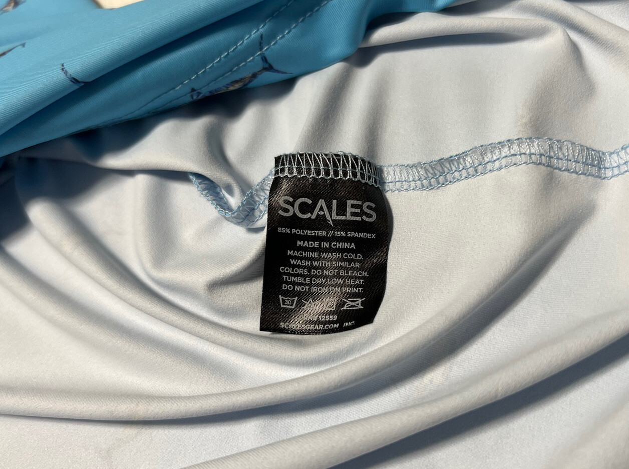 Scales Golf Polo Marlin Fish Print Size Medium Blue P… Gem