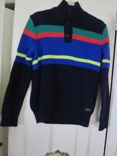 Polo Men's Multi Color Long Sleeved Cotton Sweater/ 3 button Neck- Small