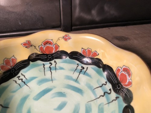 Coupelle Vide Poche Quadripode Porcelaine Limoges AF Décor Polychrome D 15,3 Cm - Foto 6 di 9