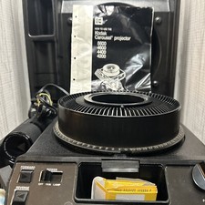 Kodak Ektagraphic III AS 4600 Slide Projector Remote Manual Travel Case Tested