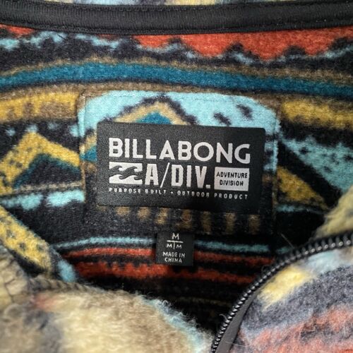 Billabong Fleece Jacket Mens M Aztec 1/2 Zip Surf Pullover Southwestern Baja - Picture 2 of 11