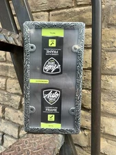 Auto Drive Metal License Plate Frame Chrome with Black Inlay