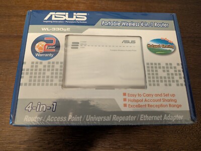 Asus WL-330gE Portable Wirless Router 4 In 1 Access Point Ethernet Adapter