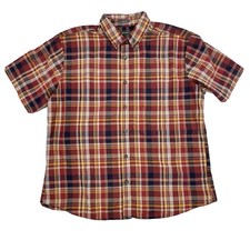 Eddie Bauer Classic Fit Plaid Short Sleeve Button Down Shirt Mens Sz XL