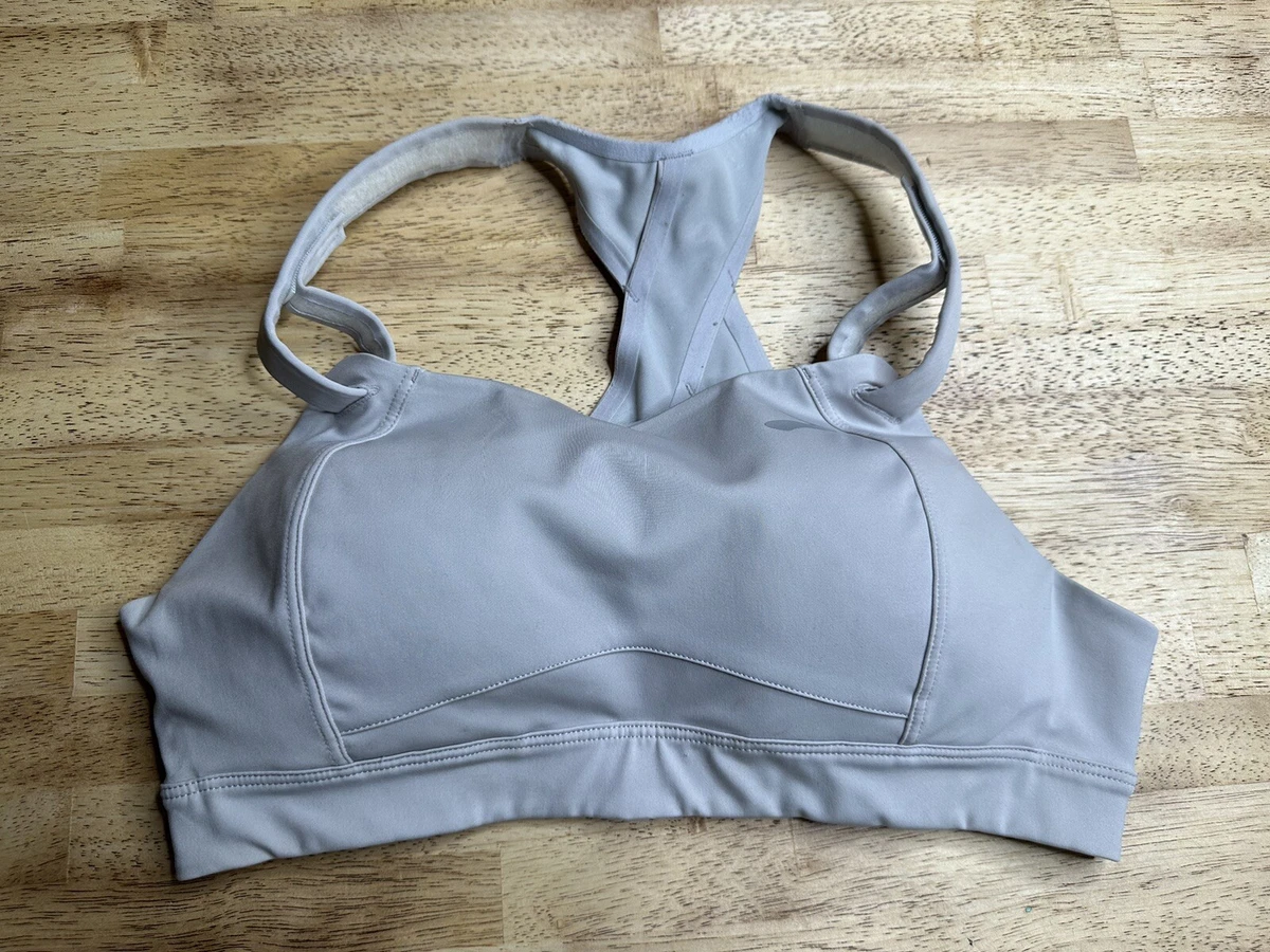 Brooks Moving Comfort Sports Bra Gray Juno Wire Free High Impact Size 34 B