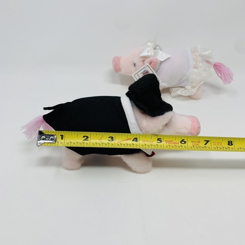 Pair GUND Prissy & Pop Mini Pigs Formal Plush Stuffed Wedding Bride Tux 6" NWT - Picture 11 of 11