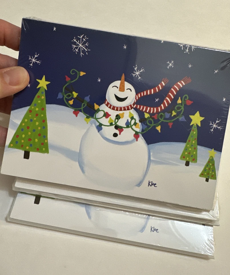 Lot of 30 NEW Christmas Cards Joyful Snowman Child Art By Kloe Age 8 MD Anderson - Image 2 of 4