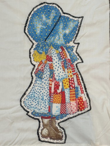 Vintage - 2 Posten - Holly Hobbie handgefertigt Queen King Kissen bestickte Etuis - Bild 4 von 10