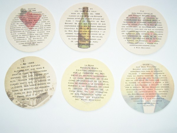 6 POSAVASOS DIFERENTES DE RON BACARDI.