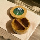 Simply Bamboo 2 Compartment Salt Box Round Wood Salt & Pepper Container Box Dime