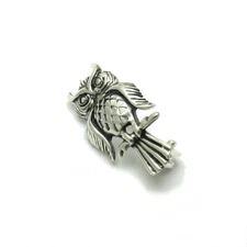 Sterling Silver Brooch Owl Genuine Solid Hallmarked 925 Handmade Nickel Free