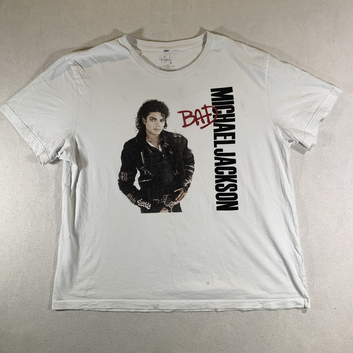 H&M Michael Jackson Bad Album T Shirt Mens 2XL White Short Sleeve