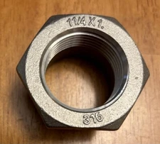 1 1/4 " x  1 " SS T-316 Reducing Hex Bushing MNPT x FNPT NEW Open Box FAST SHIP