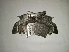 2003 Great American Products Gun Royal Flush Gamblers Belt Buckle 4635