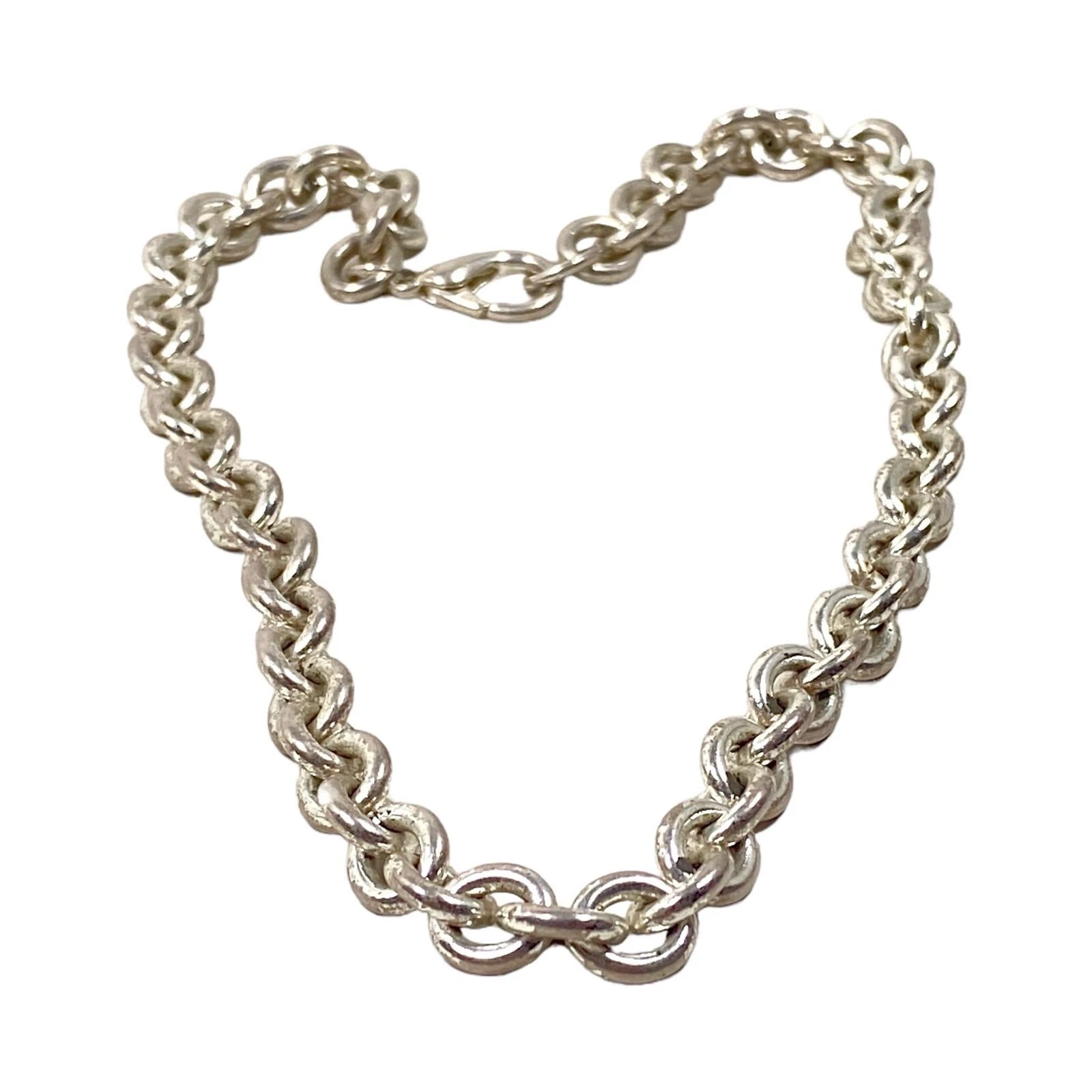 VETEMENTS Collana catena grunge punk 15 in argento placcato grosso girocollo cosplay festa