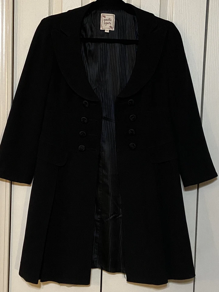 Nanette Lepore Brand Black Coat (Long) Women's Size 2 (Great Condition/Used!) - Image 2 of 4