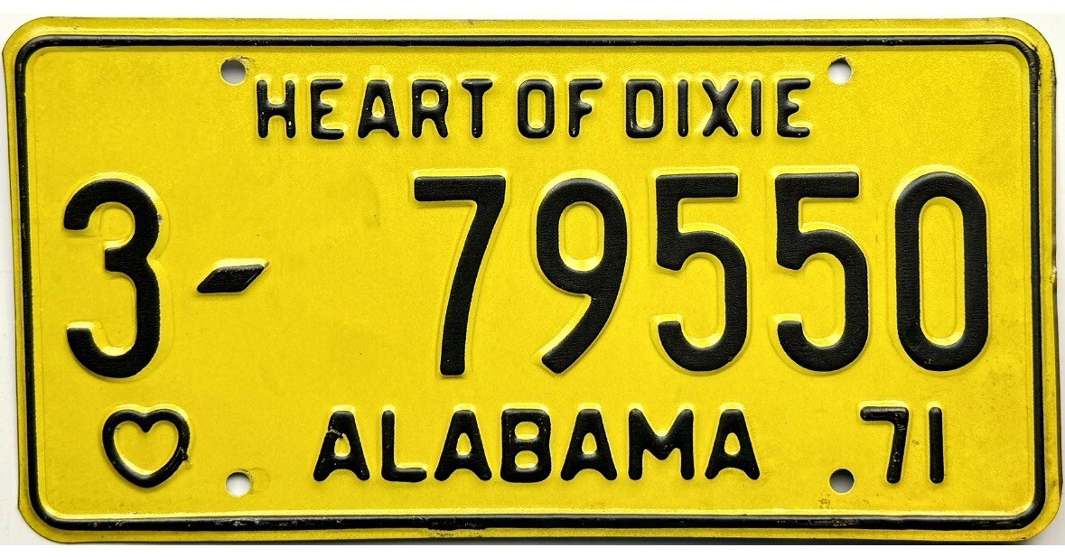 *99 CENT SALE* 1971 Alabama License Plate Montgomery County 79550 No