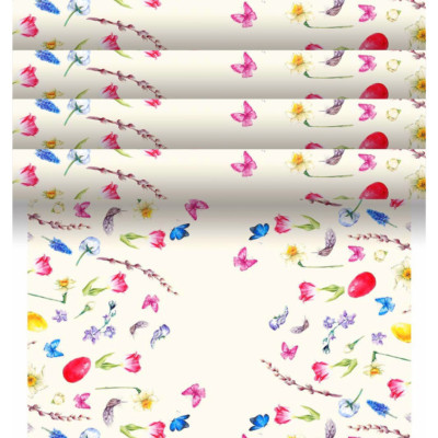 38 Meter Tischläufer 40cm breit Tischband stoffähnlich (8 Ro.x4,8m) Easter Blume