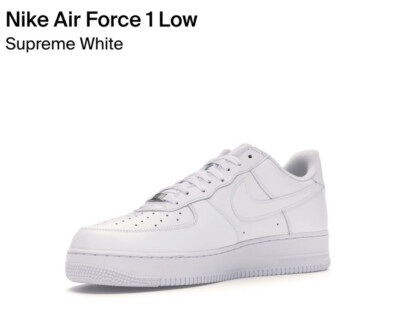 ⭐︎最安⭐︎Nike Air Force 1 Supreme ホワイト 27.5 Nike x supreme Nike Air Force 1 - UK 8!White!!!!BNIB!100