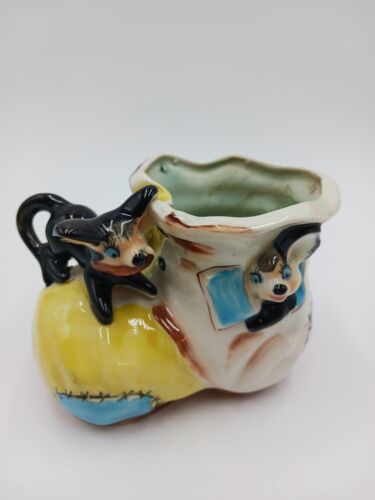 Scarpa da stivale vintage kitsch in ceramica con fioriera per mouse Giappone - Foto 1 di 11