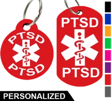 PTSD Dog Tags - PTSD Medical Tags - Personalized - Premium Aluminum (Set of 2)