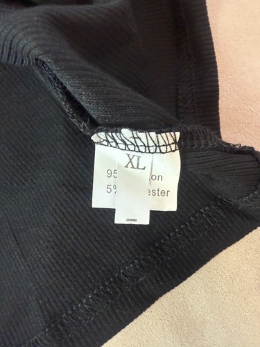 NWT Unbranded Women's Black Sexy V Neck Sleeveless Tank Top Ribbed Size XL - Picture 8 of 10