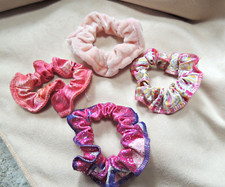Hair Scrunchies, set of 4 Scrunchies Pink Multicolor Ponytail Bands Elastic