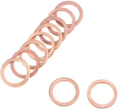 10pc M12 12mm x 16mm x 1.5mm Copper Crush Washer Seal Oil Gasket Banjo Bolt ATV