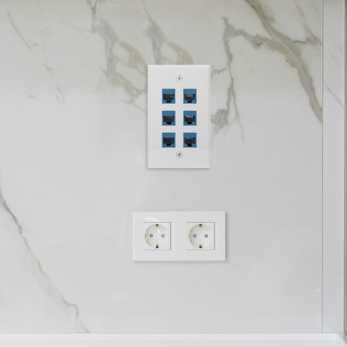 2 Sets Panneau Réseau Bureau Prise Ethernet En Plastique Murale Pour - Afbeelding 5 van 12