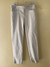 Chaps Size 4 Khaki Tan Flat Front Dress Pants Slacks Stretch Fabric Pockets